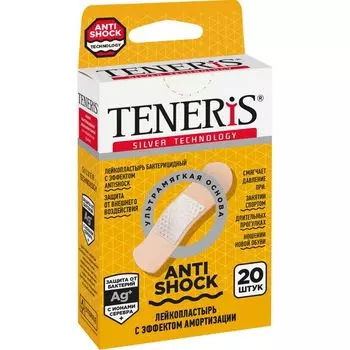 Лейкопластырь бактерицидный на полимерной основе Antishock Teneris/Тенерис 76х19мм 20шт