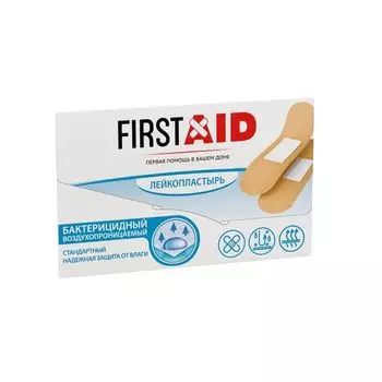 Лейкопластырь бактерицидный на полимерной основе First Aid/Ферстэйд 1,9x7,2см 6шт