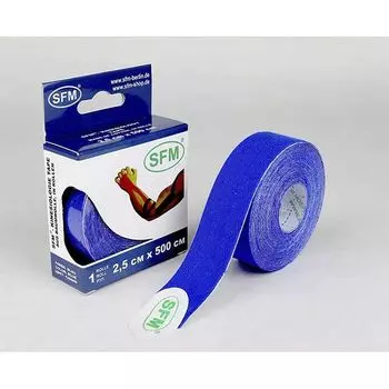 Тейп кинезиологический на хлопковой основе в рулоне синий SFM-Plaster 2,5см х 500см