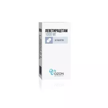 Леветирацетам таблетки п/о плен. банка 1000мг 30шт