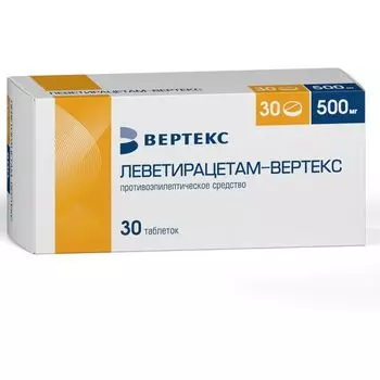 Леветирацетам-Вертекс таблетки п/о плен. 500мг 30шт