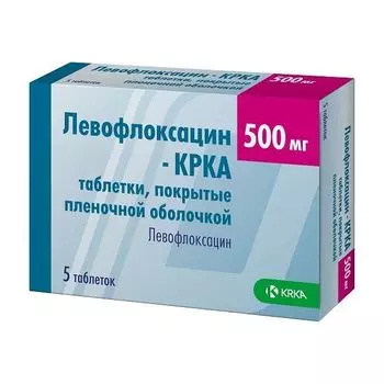 Левофлоксацин-КРКА таблетки п/о плен. 500мг 5шт