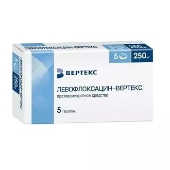 Левофлоксацин-Вертекс таблетки п/о плен. 250мг 5шт