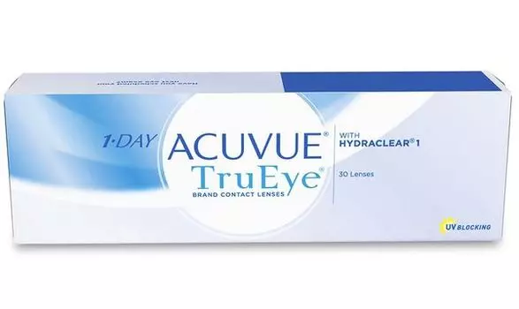 Линзы контактные Acuvue 1 day trueye with hydraclear (8.5/-3) 30шт