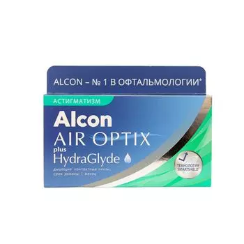 Линзы контактные Alcon/Алкон Air Optix plus HydraGlyde for Astigmatism (-1.50/180/-0.75) 3шт