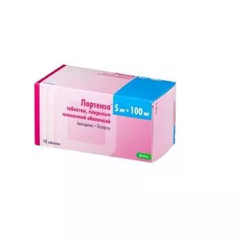 Лортенза таблетки п/о плён. 5мг+100мг 90шт