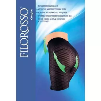 Лосины Антицеллюлитные(колг. с открытой стопой),леч-проф.,140 den,1 кл,черн,р.3 Filorosso/Филороссо
