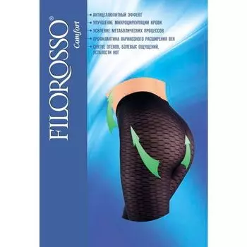 Лосины Антицеллюлитные(колг. с открытой стопой),леч-проф.,140 den,1 кл,черн, р.4 Filorosso/Филороссо