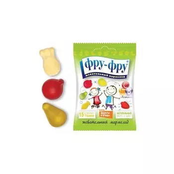 Мармелад фру-фру жевательный с натуральным соком "фрукты и ягоды" пак. 30г