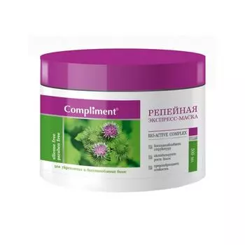 Маска-экспресс для волос против выпадения волос репейная Compliment/Комплимент 500мл