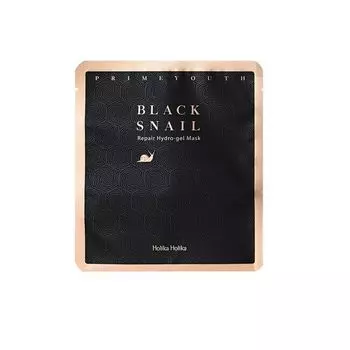 Маска для лица гидрогелевая с муцином черной улитки holika holika prime youth black snail repair 25г