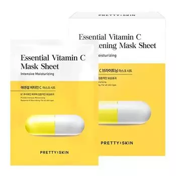 Маска для лица с витамином С против пигментации Prettyskin 25мл 10шт