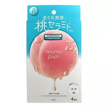 Маска тканевая с лактобактериями, вит. А,C,E и керамидами Увлажнение и Упругость Momo Puri №4