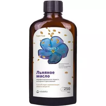 Масло льняное Vitateka/Витатека масло для приема внутрь и наружного применения 250мл