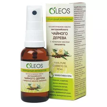 Масло Oleos Олеос косметическое Природный антисептик чайного дерева с эфир. маслом эвкалипта 30 мл