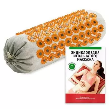 Массажер медицинский магнитный валик мягкий универсальный желтый Тибетский аппликатор