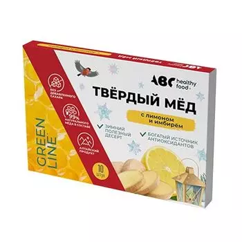 Мед твердый вкус имбиря и лимона ABC Healthy Food пастилки 10шт