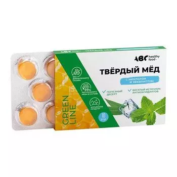 Мед твердый вкус ментола и эвкалипта ABC Healthy Food пастилки 10шт