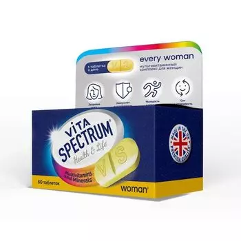 Мультивитаминный комплекс для женщин на каждый день VitaSpectrum/ВитаСпектрум таблетки 1250мг 60шт