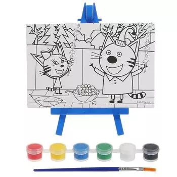 Набор для детского творчества: Роспись холстов по контуру Три кота Мультиарт 10х15см 2шт (TC2) (221-TC2)