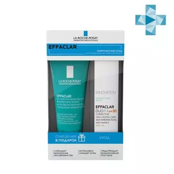 Набор Effaclar La Roche Posay/Ля рош позе: Крем-гель для проблемной жирной кожи SPF30 Duo+ фл. 40мл+Гель очищающий туба 50мл