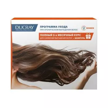 Набор Ducray/Дюкрэ: Лосьон против выпадения и для ослабленных волос у женщин Neoptide фл. 30мл 3шт+Шампунь Anaphase+ фл. 100мл