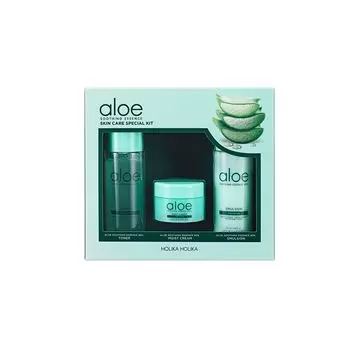 Набор миниатюр уходовый holika holika aloe soothing тонер 50 мл +эмульсия 50 мл +крем 20 мл