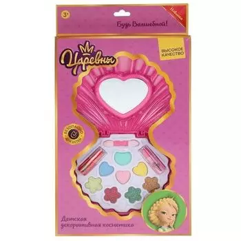 Набор: Тени, тени с блестками, помада, аппликатор, коробка, косм. для девоч. Царевны Милая леди 180г