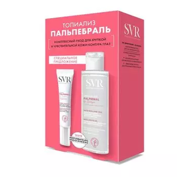 Набор Topialyse Palpebral SVR/СВР: Желе мицеллярное для снятия макияжа с глаз фл. 125мл+Крем для век туба 15мл