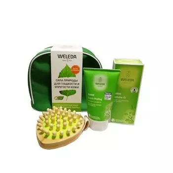 Набор Weleda (Веледа) пилинг березовый 150 мл + масло 100 мл + щетка массажная