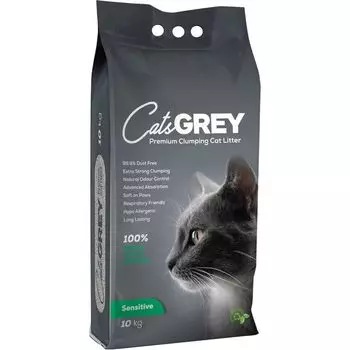 Наполнитель для кошачьего туалета без ароматизатора Sensitive Cat's Grey 10кг