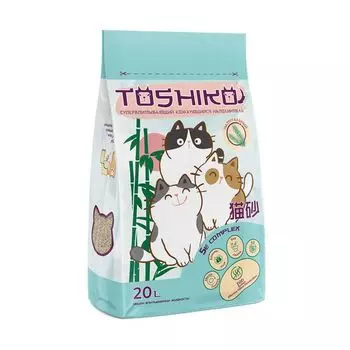 Наполнитель древесный комкующийся натуральный Toshiko 7,6кг 20л