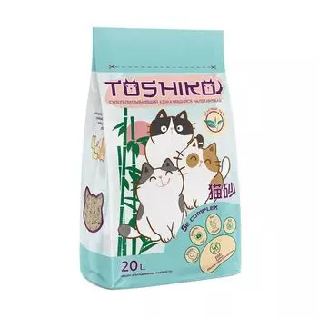 Наполнитель древесный комкующийся зеленый чай Toshiko 7,6кг 20л