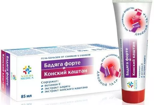 Натура медика гель-бальзам бадяга форте-конский каштан 85мл