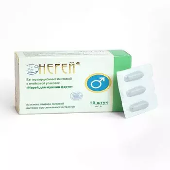 Нерей Форте для мужчин баттер (свечи) порционный пантовый 1000мг 15шт