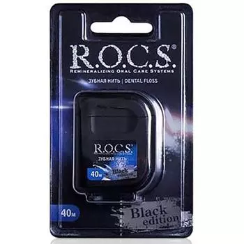 Нить зубная расширяющаяся черная R.O.C.S./РОКС 40м
