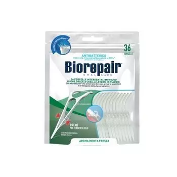 Нить межзубная одноразовая с держателем Forselle Interdental Monouso Biorepair/Биорепэйр 36шт