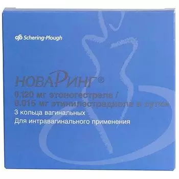 НоваРинг кольцо вагинальное 15мкг+120мкг/сут 3шт