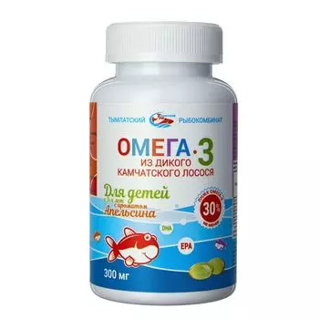 Омега-3 для детей с 3 лет вкус апельсина Salmonica/Салмоника капсулы 300мг 250шт