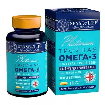 Омега-3 тройная Sense of Life софтгель-капсулы 1565мг 30шт