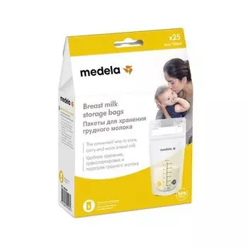 Пакеты для хранения грудного молока одноразовые полимерные Medela/Медела 180мл 25шт