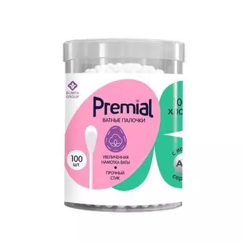 Палочки ватные Classic Premial/Премиал цилиндр 100шт