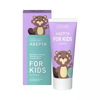 Паста зубная гелевая укрепление эмали вкус бабл гам для детей от 4 до 8 лет Kids Асепта 50мл