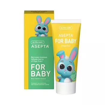 Паста зубная гелевая вкус спелый банан для детей от 0 до 3 лет Baby Асепта 50мл