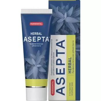 Паста зубная профилактическая лечебные травы Асепта 75мл