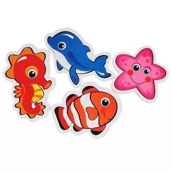 Пазлы-макси мягкие морские животные EVA УМка 4шт