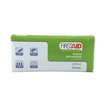 Пеленки медицинские впитывающие First Aid/Ферстэйд 60х90см 5шт