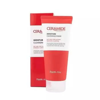 Пенка увлажняющая очищающая с керамидами Ceramide FarmStay 180мл