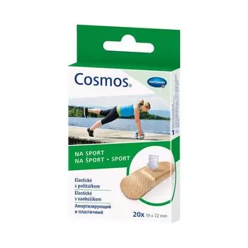 Пластырь нестерильный телесный Sport Cosmos/Космос 1,9см х 7,2см 20шт