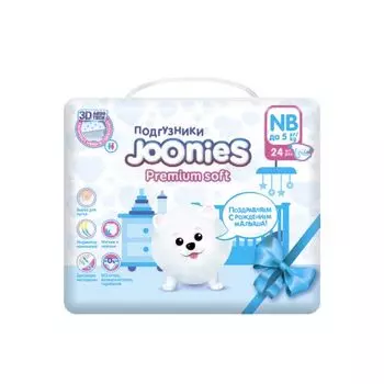 Подгузники Premium Soft Joonies/Джунис 0-5кг 24шт р.NB